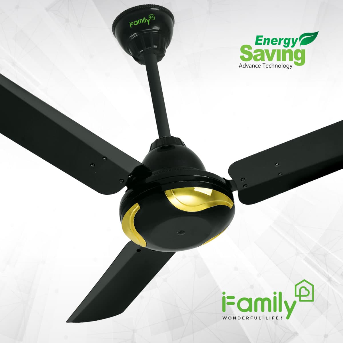 Unique AC/DC Ceiling Fan Black